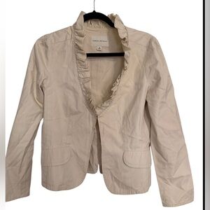 Banana Republic Women's Beige Ruffled Blazer